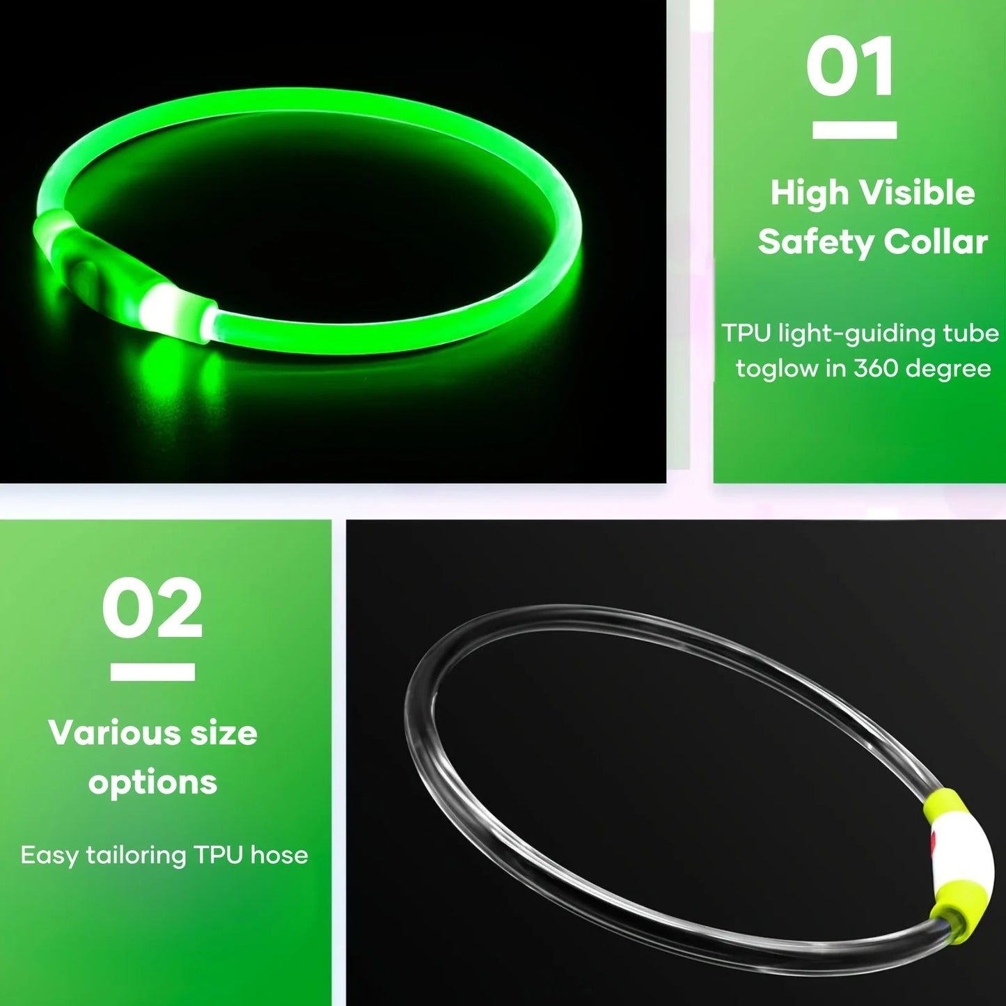 GlowPaw™ LED Rechargeable Anti-Lost Dog Collar